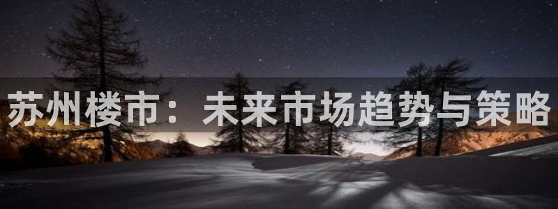 风暴官方娱乐：苏州楼市：未来市场趋势与策略